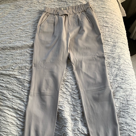 JBrand Cream Leather Jogger - Picture 2 of 5